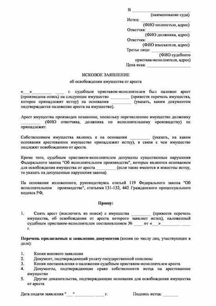 Как составить апелляционную жалобу на постановление о наложении ареста на имущество