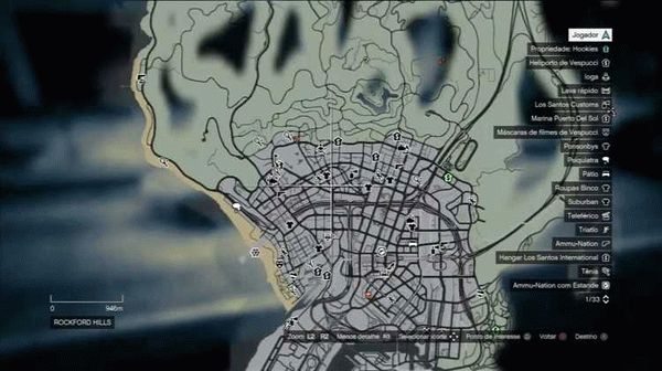 Мапа с местоположением автосалонов в GTA 5