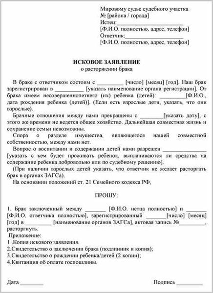 Заявление на развод: подача и необходимые документы